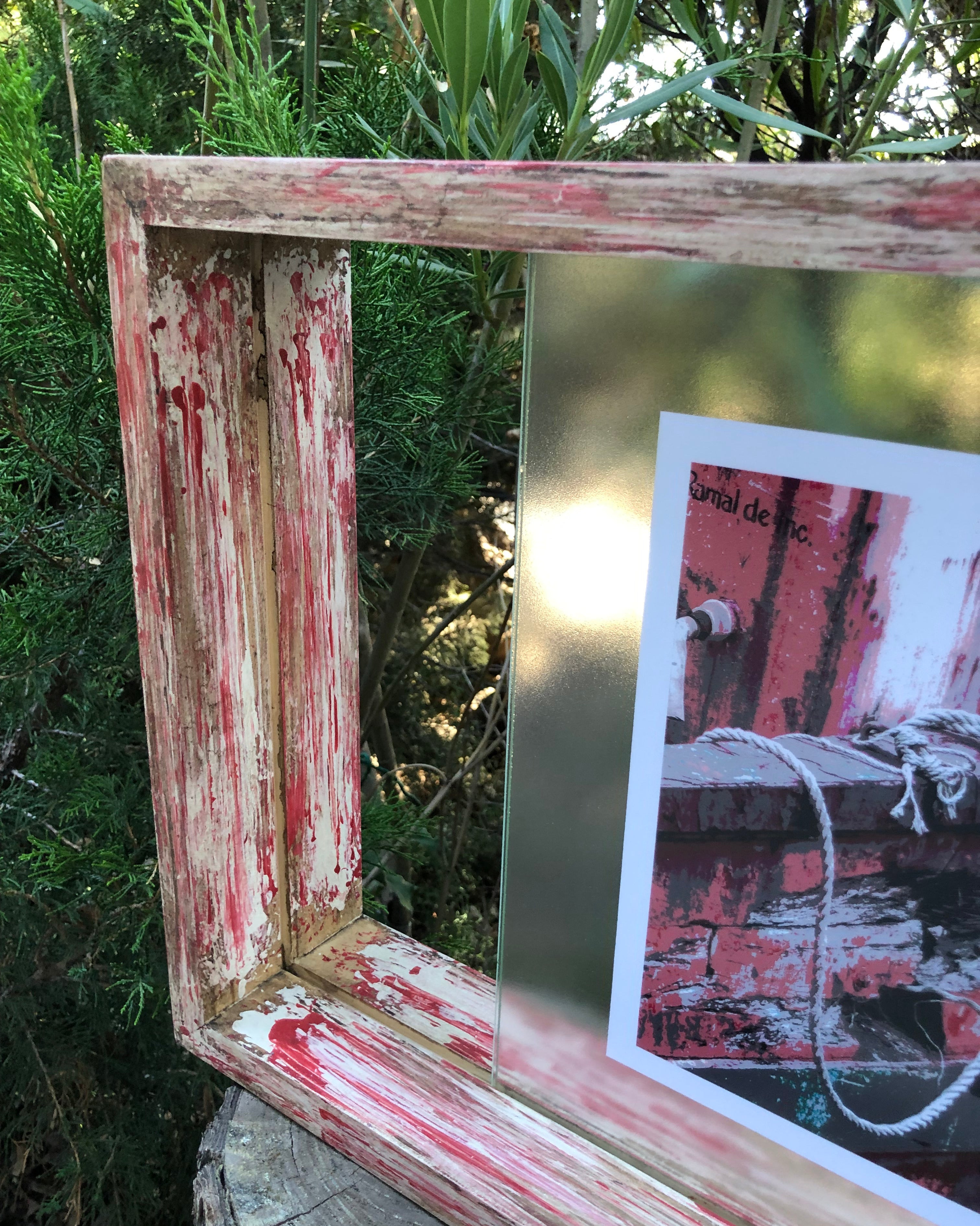 Cuadro Decorativo Marco Rojo Vintage