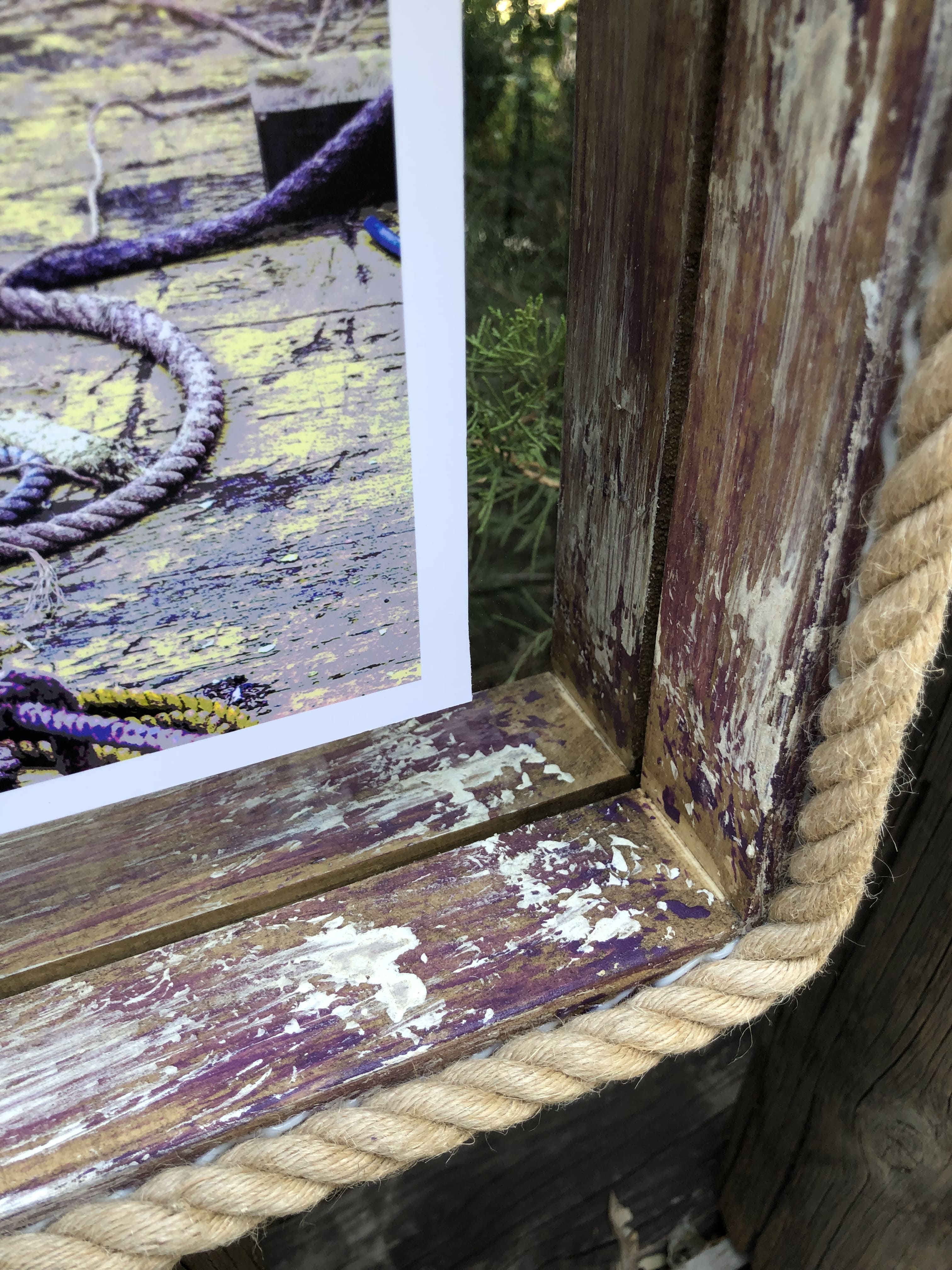 Cuadro Decorativo Marco Violeta y Crudo Vintage