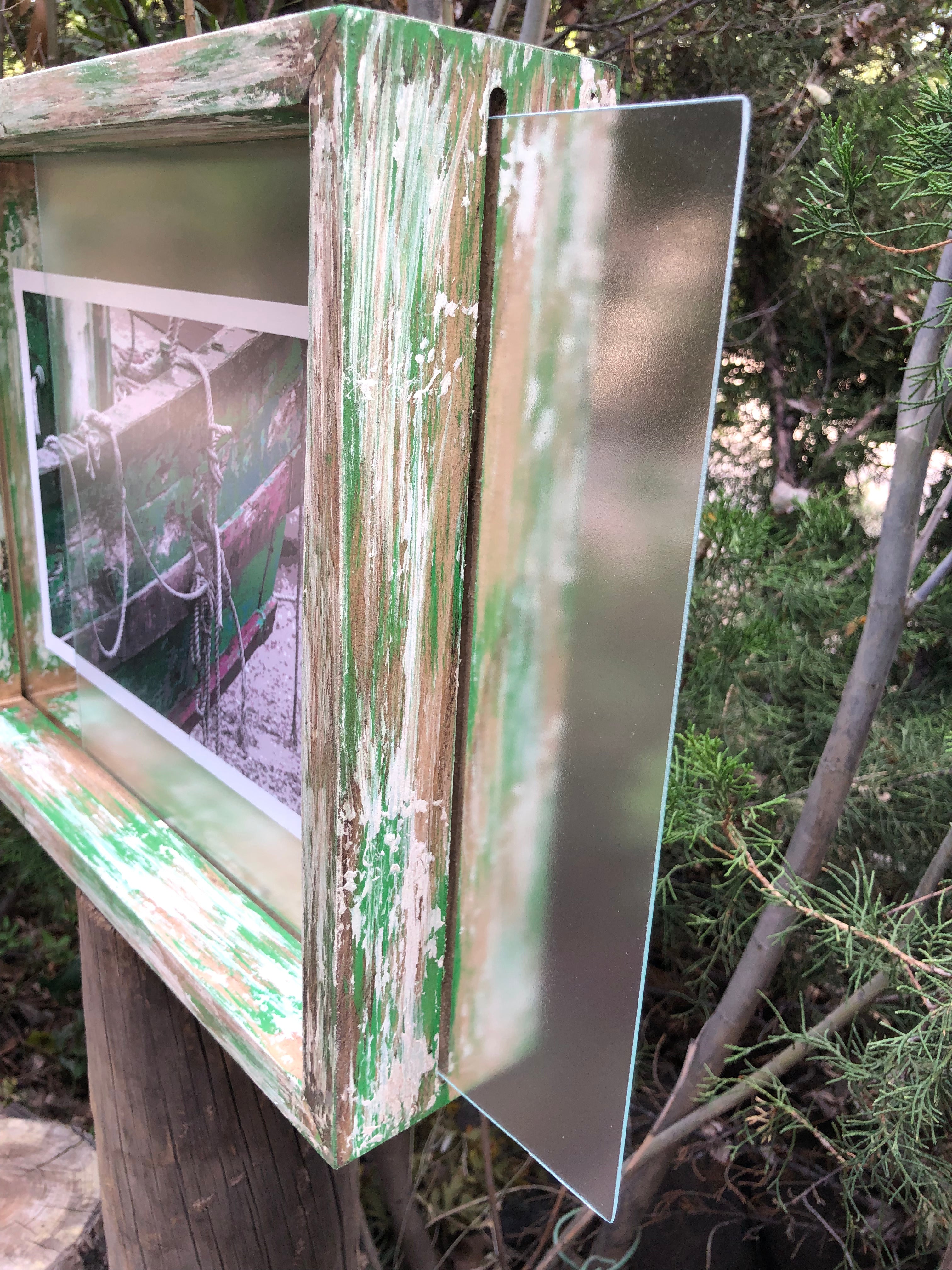 Cuadro Decorativo Marco Verde y Crudo Vintage